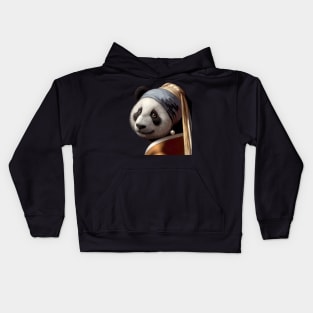 Panda with the pearl earing Kids Hoodie